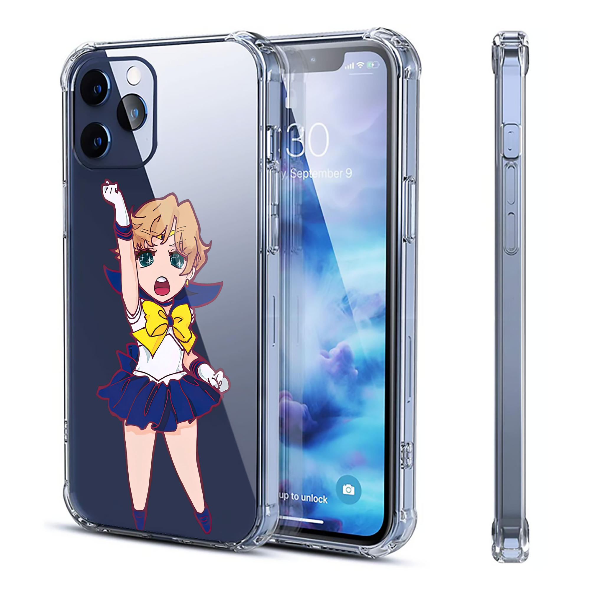 （画像用） 美少女戦士セーラームーン 天王はるか Sailor Moon Tenoh Haruka 【iPhone 12シリーズ対応】透明スマホケース（クリアソフトケース）